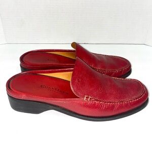 Cole Haan Red Leather Slip-On Mules Size 8